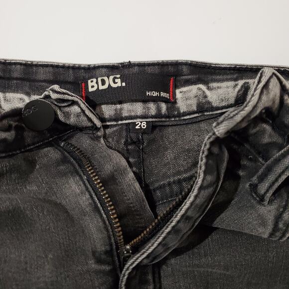 BDG Women's 26 Urban Outfitters Distressed High Rise Dark Gray Cutoff Shorts - Picture 3 of 5